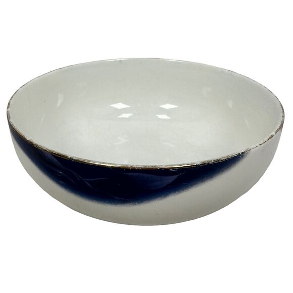 Kansai Fine China Japan Gold Rim Orange Leaves Rice Bowls Lot Of 3 Blue White - Picture 3 of 12